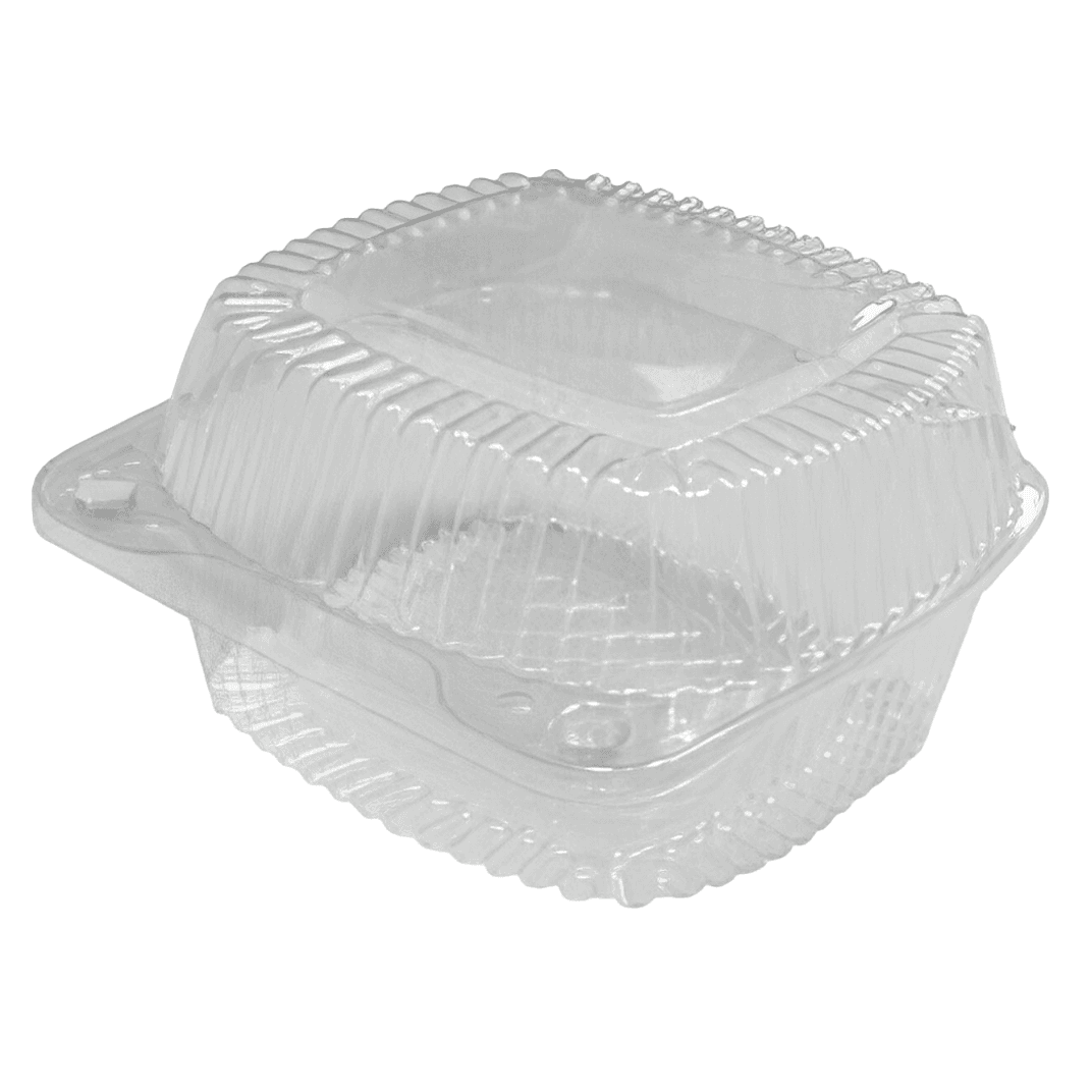 WNA Atrium Take-Out Container Hinged With Dome Lid Small (SM) 5X5X3.18 IN OPS Clear Square 500/Case