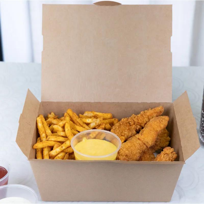 ChampPak #4 Take-Out Box Fold-Top 7.75X5.5X3.5 IN Paper Kraft Rectangle 160/Case