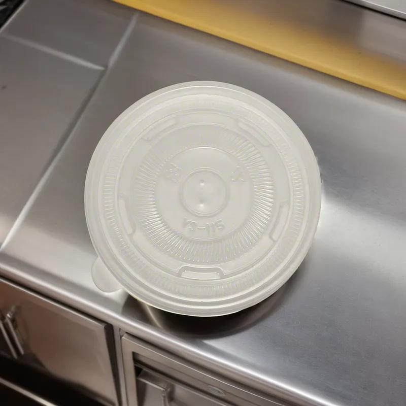 Lid Flat PP Translucent Round For 12-32 OZ Container 500/Case