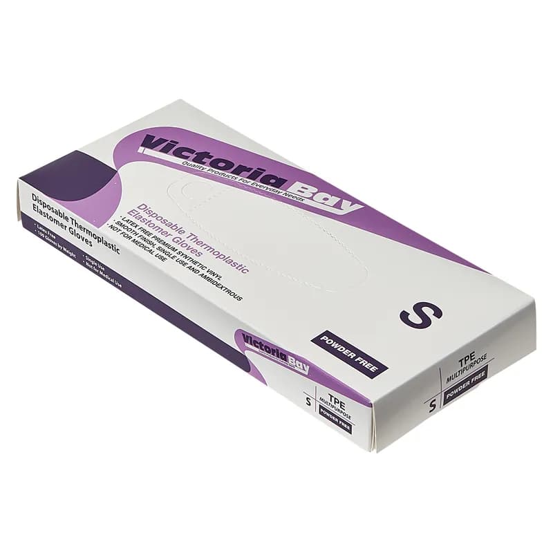 Victoria Bay Gloves Small (SM) TPE Disposable Powder-Free Hybrid 1000/Case