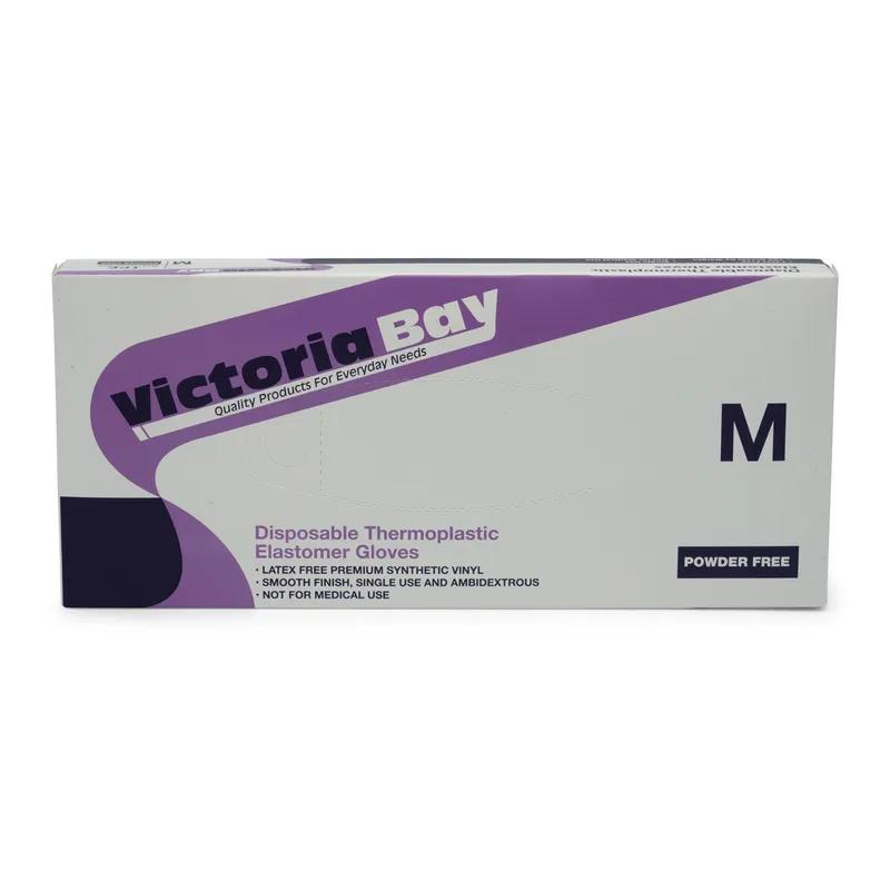 Victoria Bay Gloves Medium (MED) TPE Disposable Powder-Free Hybrid 1000/Case