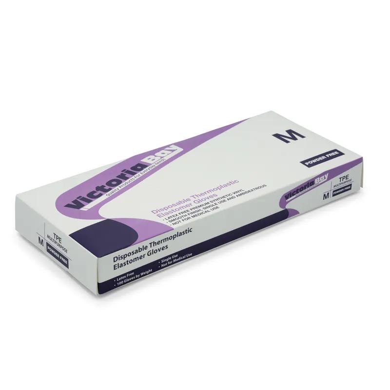 Victoria Bay Gloves Medium (MED) TPE Disposable Powder-Free Hybrid 1000/Case