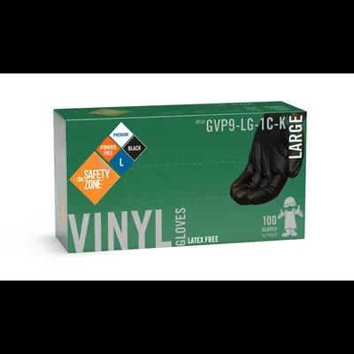 Gloves Medium (MED) Black Standard Vinyl Disposable Powder-Free 100 Count/Pack 10 Packs/Case 1000 Count/Case