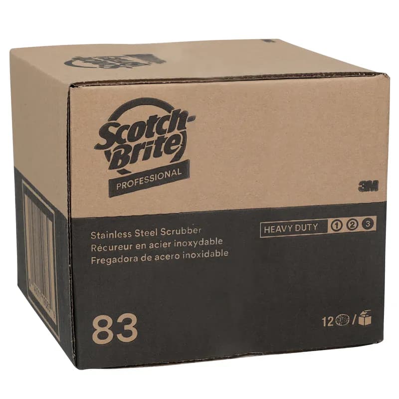 Scotch-Brite™ 83 Scrubber 1.2 OZ Stainless Steel Silver 12 Count/Pack 6 Packs/Case