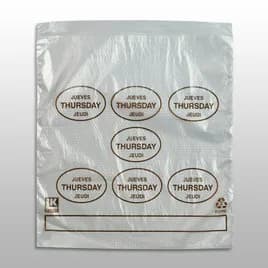 Bag 6.5X7+1.75 IN HDPE 0.5MIL Clear Brown Thursday With Lip & Flip Closure Portion Bag Saddlepack Flat 2000/Case