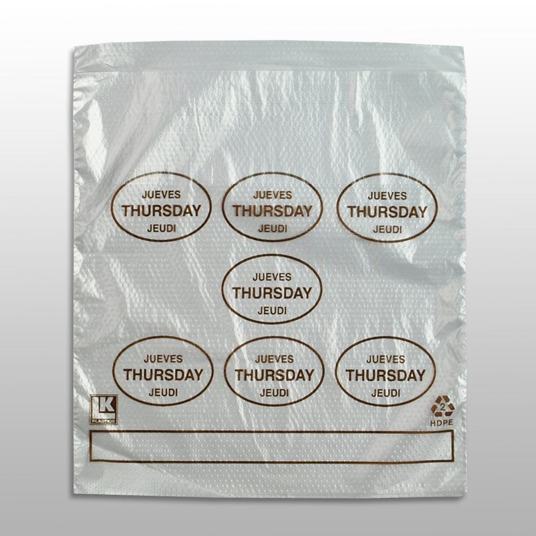 Bag 6.5X7+1.75 IN HDPE 0.5MIL Clear Brown Thursday With Lip & Flip Closure Portion Bag Saddlepack Flat 2000/Case