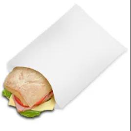 Bagcraft® Sandwich Bag 6.5X1X8 IN Wax Coated Paper White Café Bag Grease Resistant 2000/Case