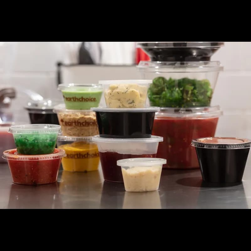 Souffle & Portion Cup Lid Combo 1 OZ PP Clear Oval 1000/Case