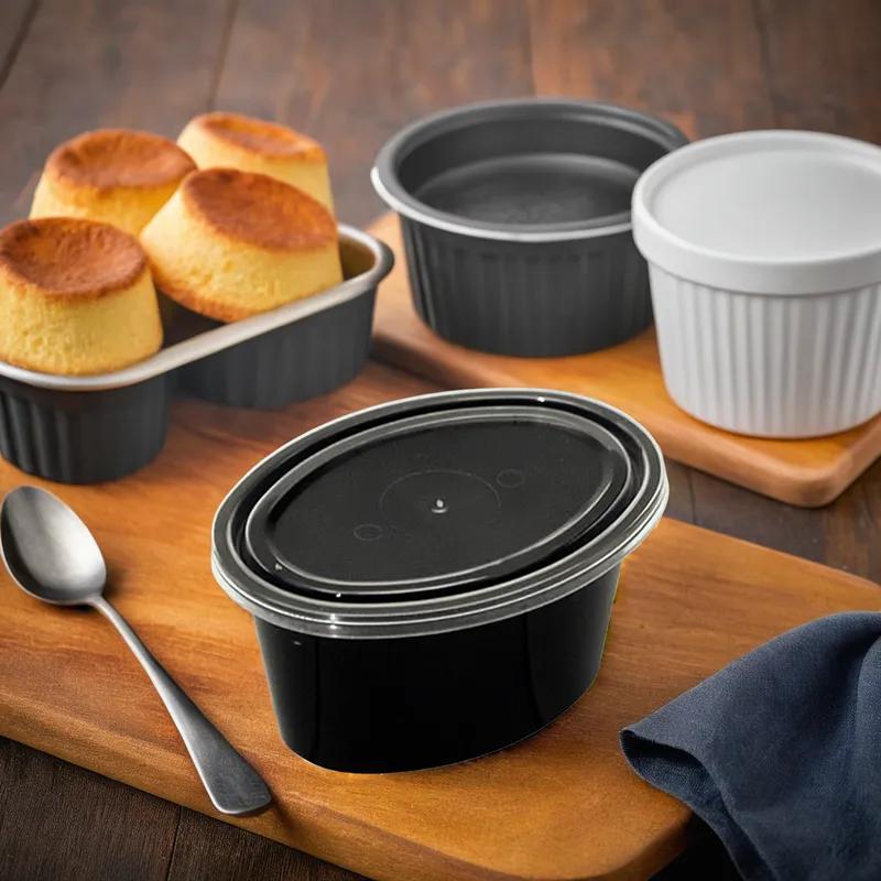 Souffle & Portion Cup Lid Combo 1 OZ PP Black 500/Case
