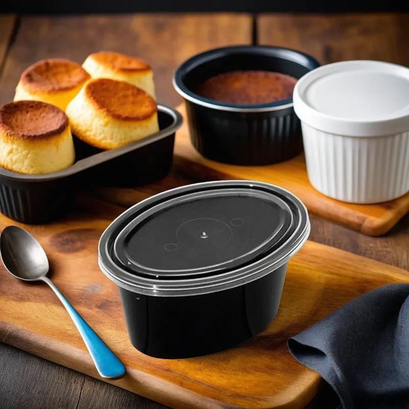 Souffle & Portion Cup Lid Combo 1 OZ PP Black 500/Case