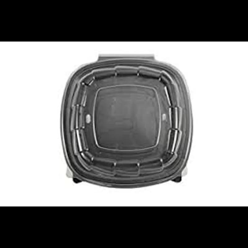 Take-Out Container Hinged With Dome Lid 8X8X2.71 IN PP Black Clear Square 138/Case