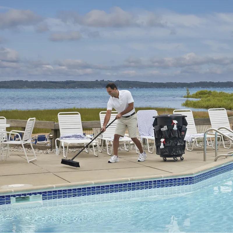 Brute® Executive Series Receptacle Caddy Bag Black Vinyl 1/Each