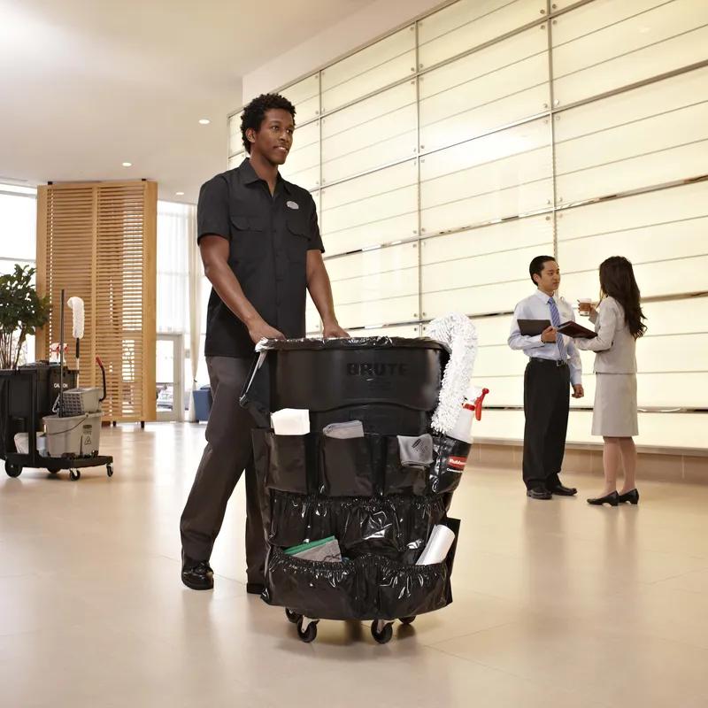 Brute® Executive Series Receptacle Caddy Bag Black Vinyl 1/Each