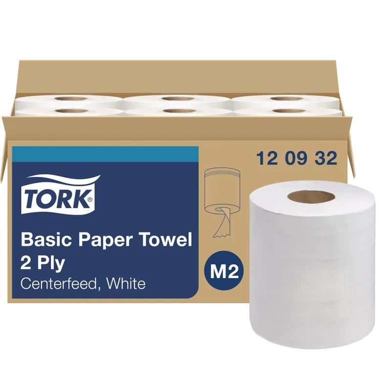 Tork Roll Paper Towel M2 11.82X7.6 IN 492.5 FT 2PLY White Centerfeed Embossed Refill 500 Sheets/Roll 6 Rolls/Case