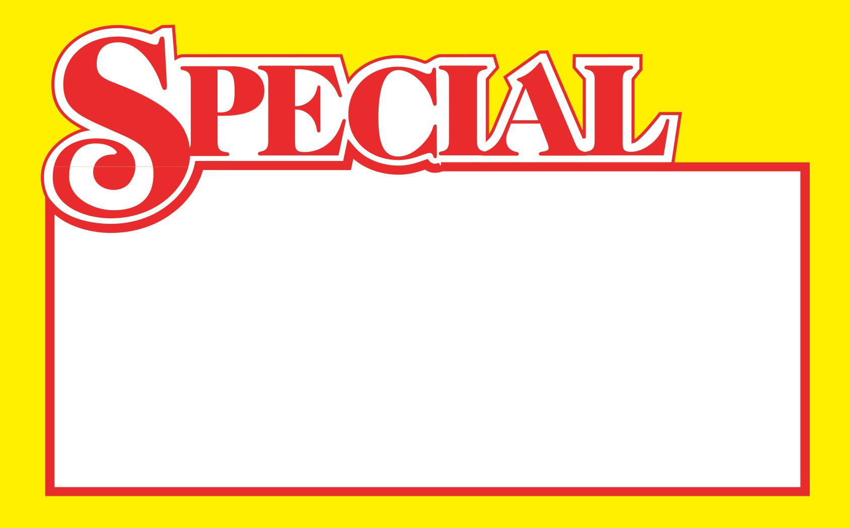 Special Sign 3.5X5.5 IN Yellow Red 100/Pack