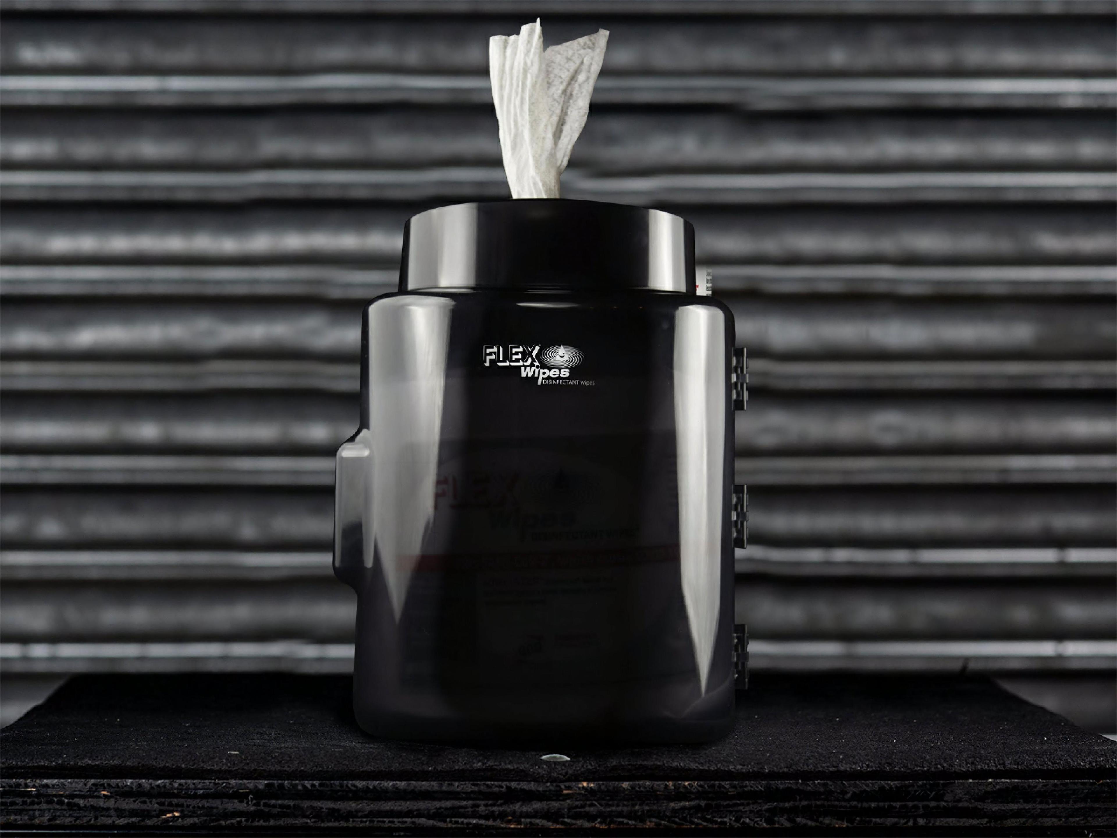 FLEX® Center Pull Wipe Dispenser 800 Wipes Plastic Black Wall Mount 1/Each