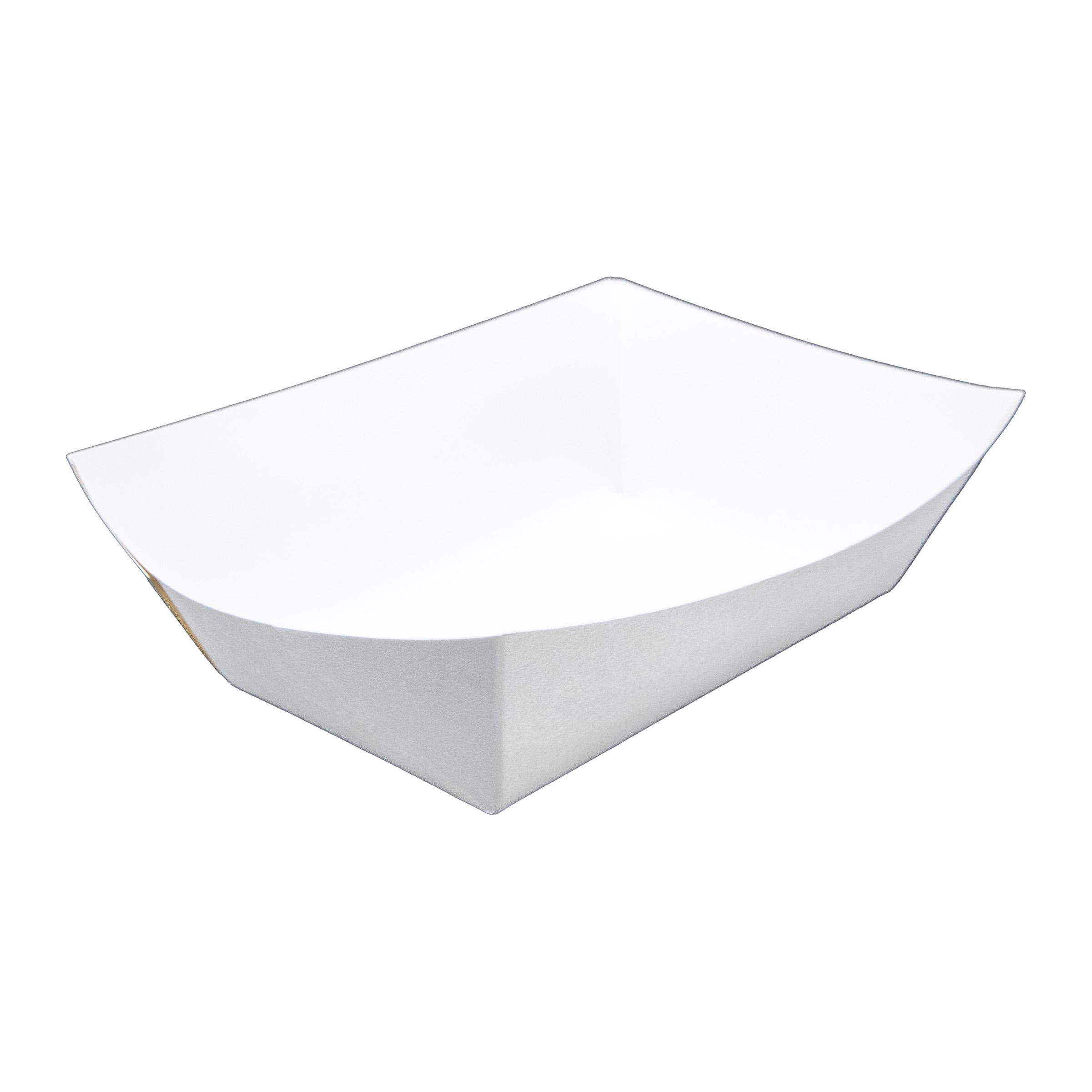 Food Tray 3 LB SBS Paperboard White Rectangle 500/Case