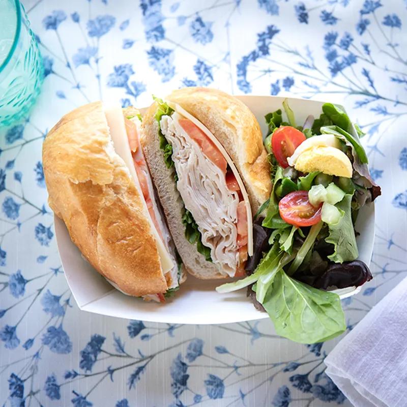 Food Tray 3 LB SBS Paperboard White Rectangle 500/Case