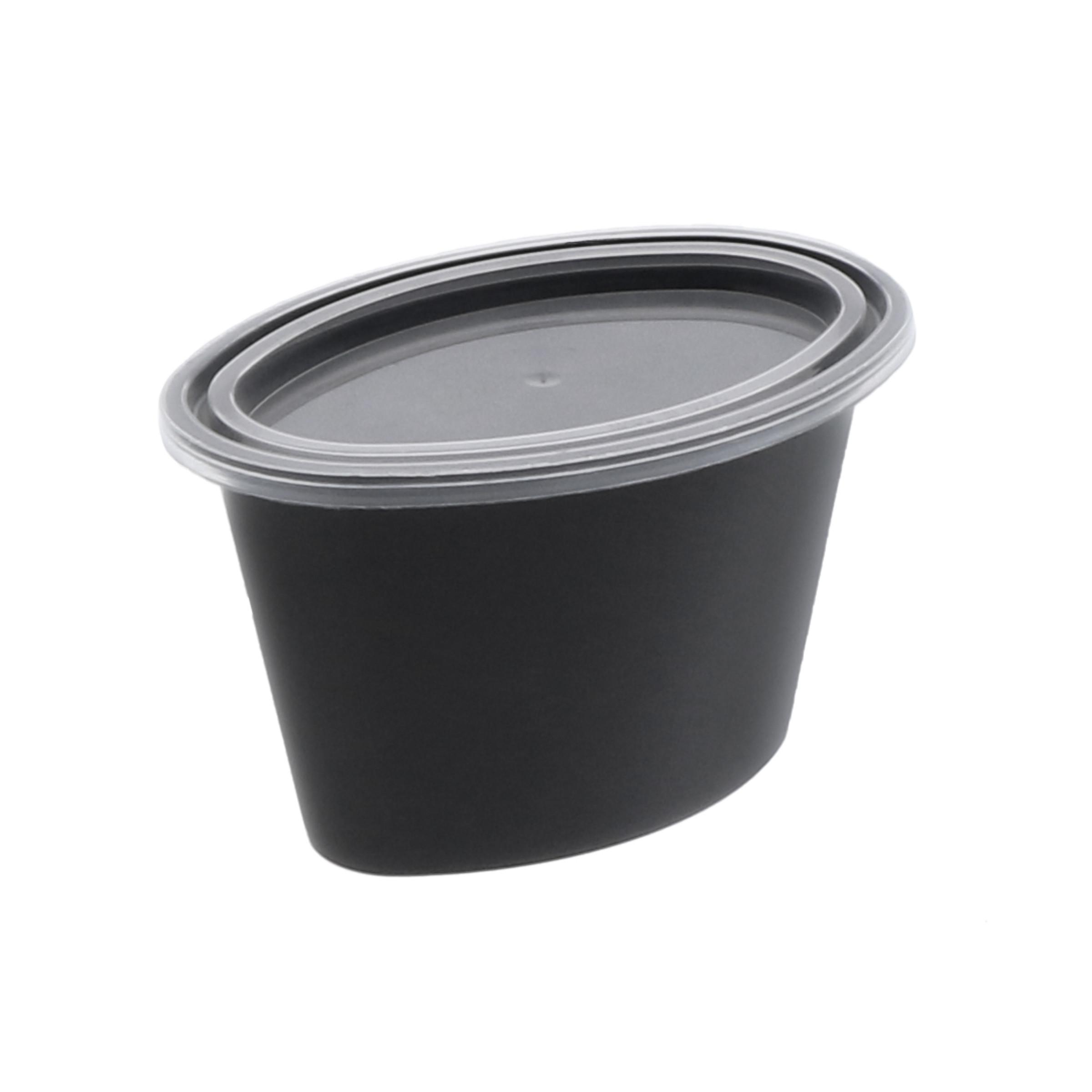 Souffle & Portion Cup Lid Combo 4 OZ PP Black Clear 500/Case