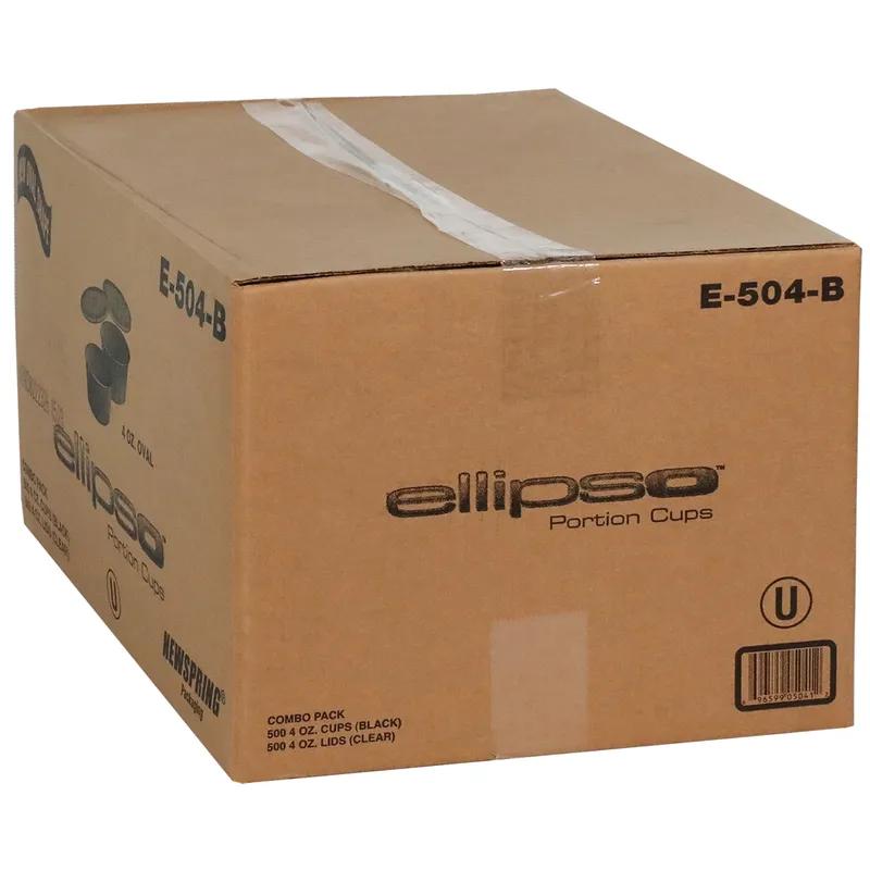 Souffle & Portion Cup Lid Combo 4 OZ PP Black Clear 500/Case