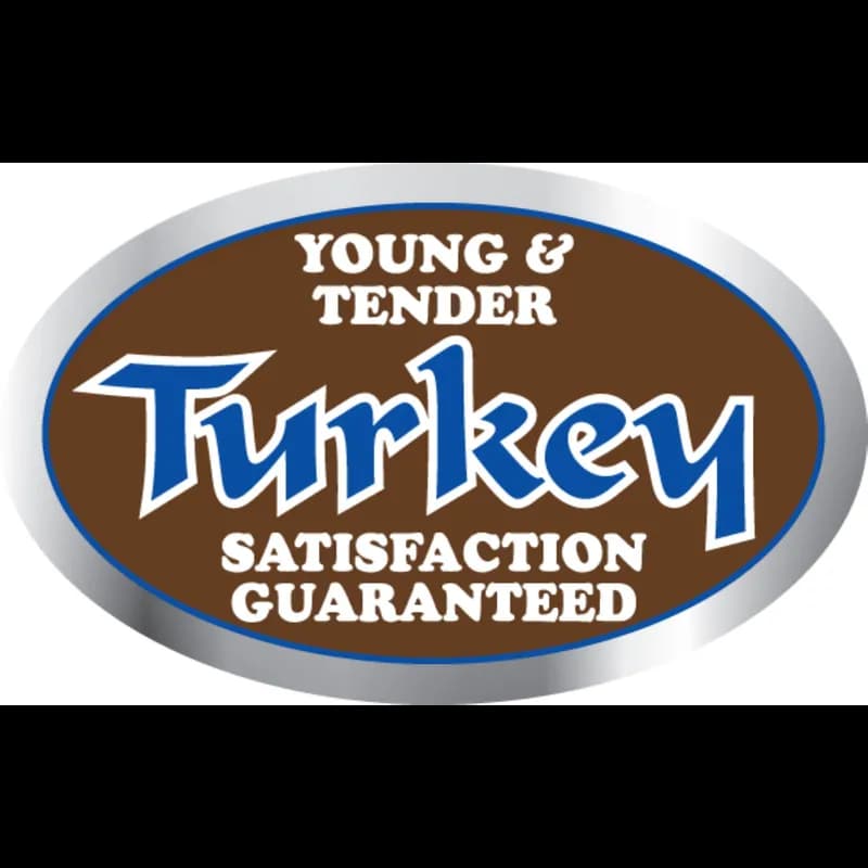 Young & Tender Turkey Meat Label 1.25X2 IN Silver Brown Blue White Oval 500 Count/Roll 20 Rolls/Case 10000 Count/Case