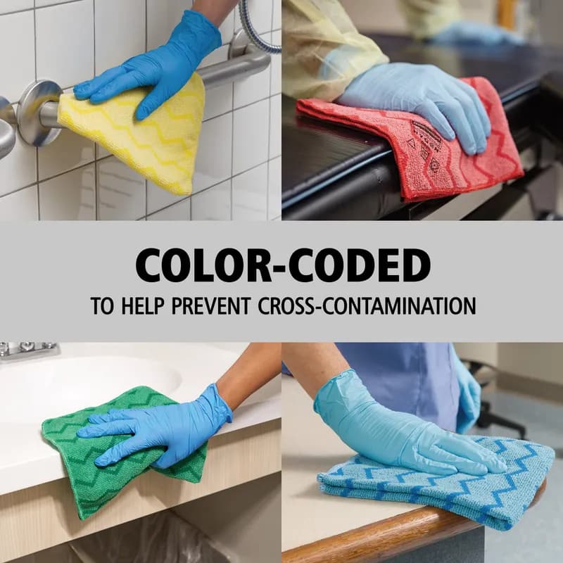 Hygen™ All Purpose Cleaning Cloth 16X16 IN Microfiber Green 1/Each