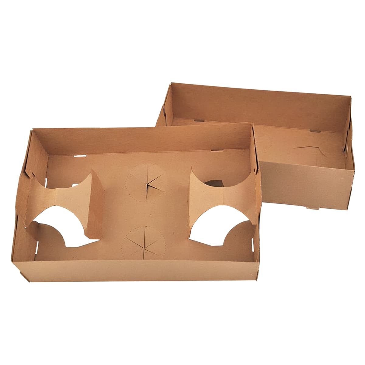Cup Carrier & Tray 10X6.5X2.5 IN 4 Compartment Paperboard Kraft Without Handle 250/Case