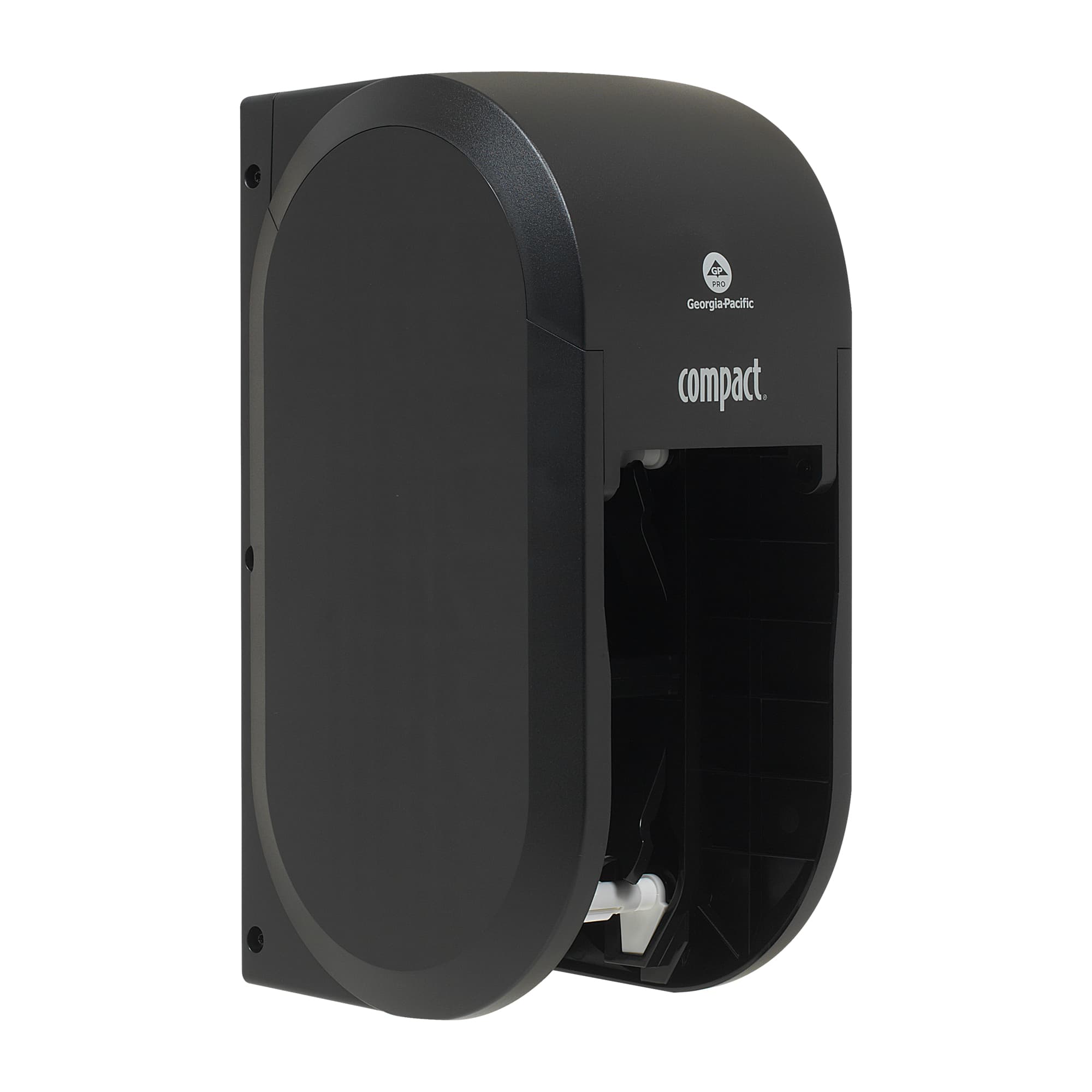 Compact® Toilet Paper Dispenser 5X5.375 IN Wall Mount Black 2-Roll Coreless Vertical High Capacity 1/Each
