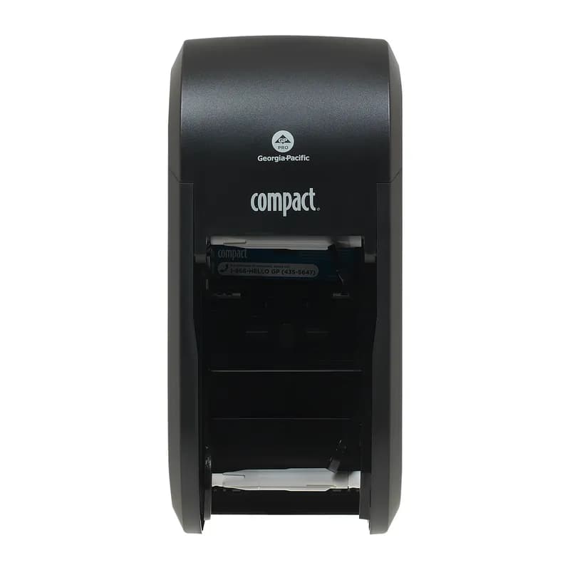 Compact® Toilet Paper Dispenser 5X5.375 IN Wall Mount Black 2-Roll Coreless Vertical High Capacity 1/Each