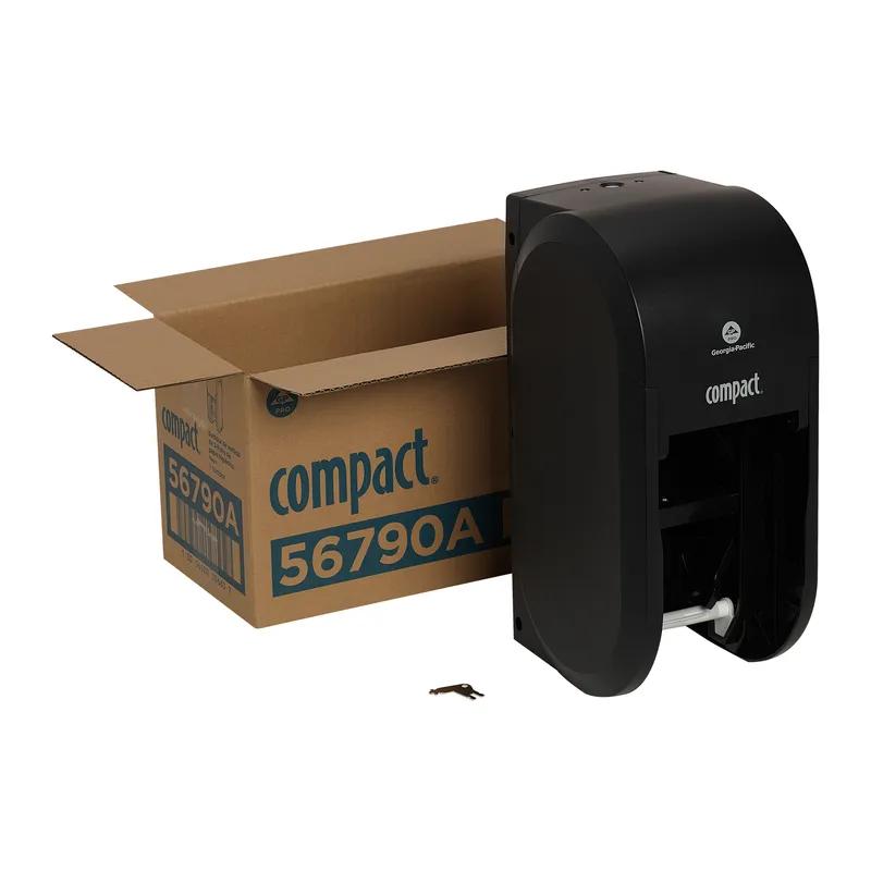 Compact® Toilet Paper Dispenser 5X5.375 IN Wall Mount Black 2-Roll Coreless Vertical High Capacity 1/Each