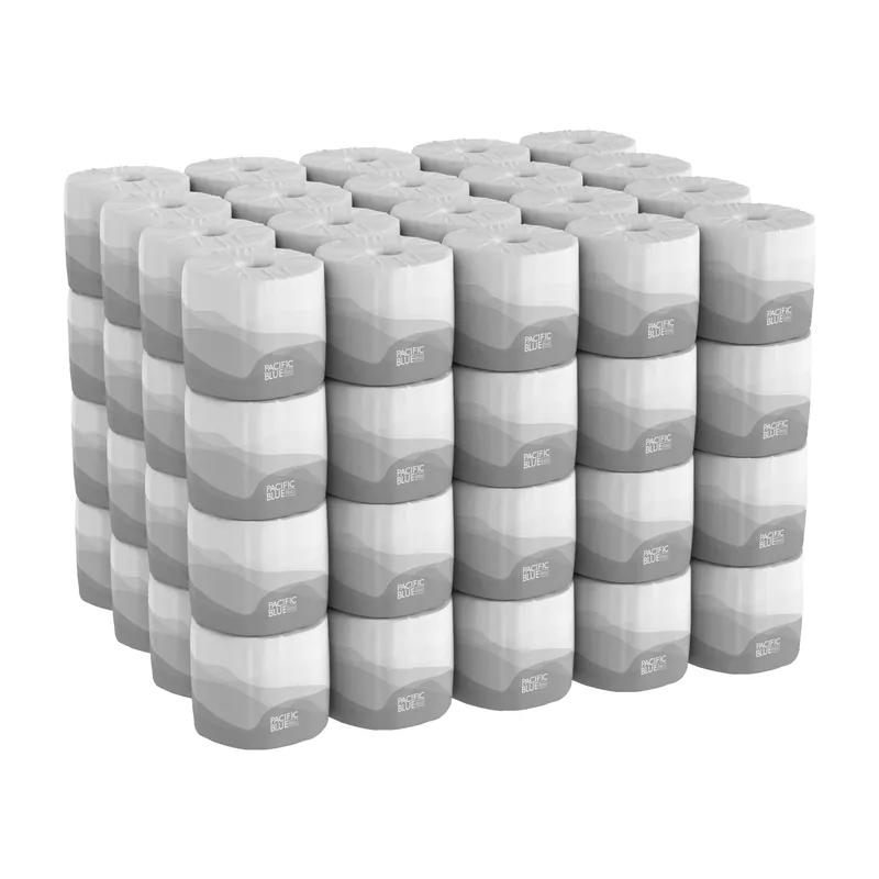 Pacific Blue Toilet Paper & Tissue Roll 4X3.8 IN 1PLY White Embossed Standard EPA Indicator 80/Case