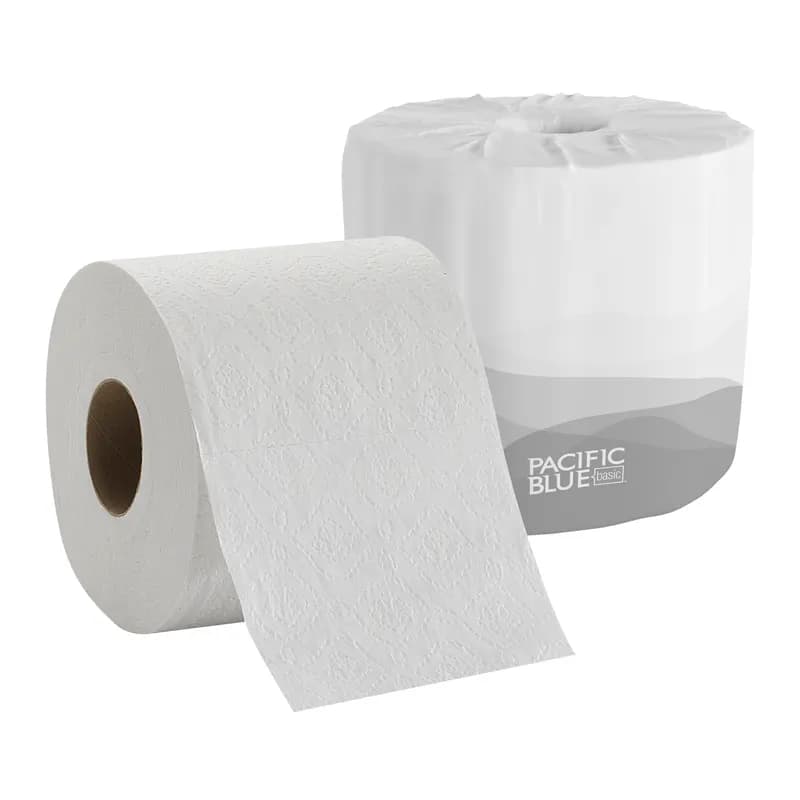 Pacific Blue Toilet Paper & Tissue Roll 4X3.8 IN 1PLY White Embossed Standard EPA Indicator 80/Case