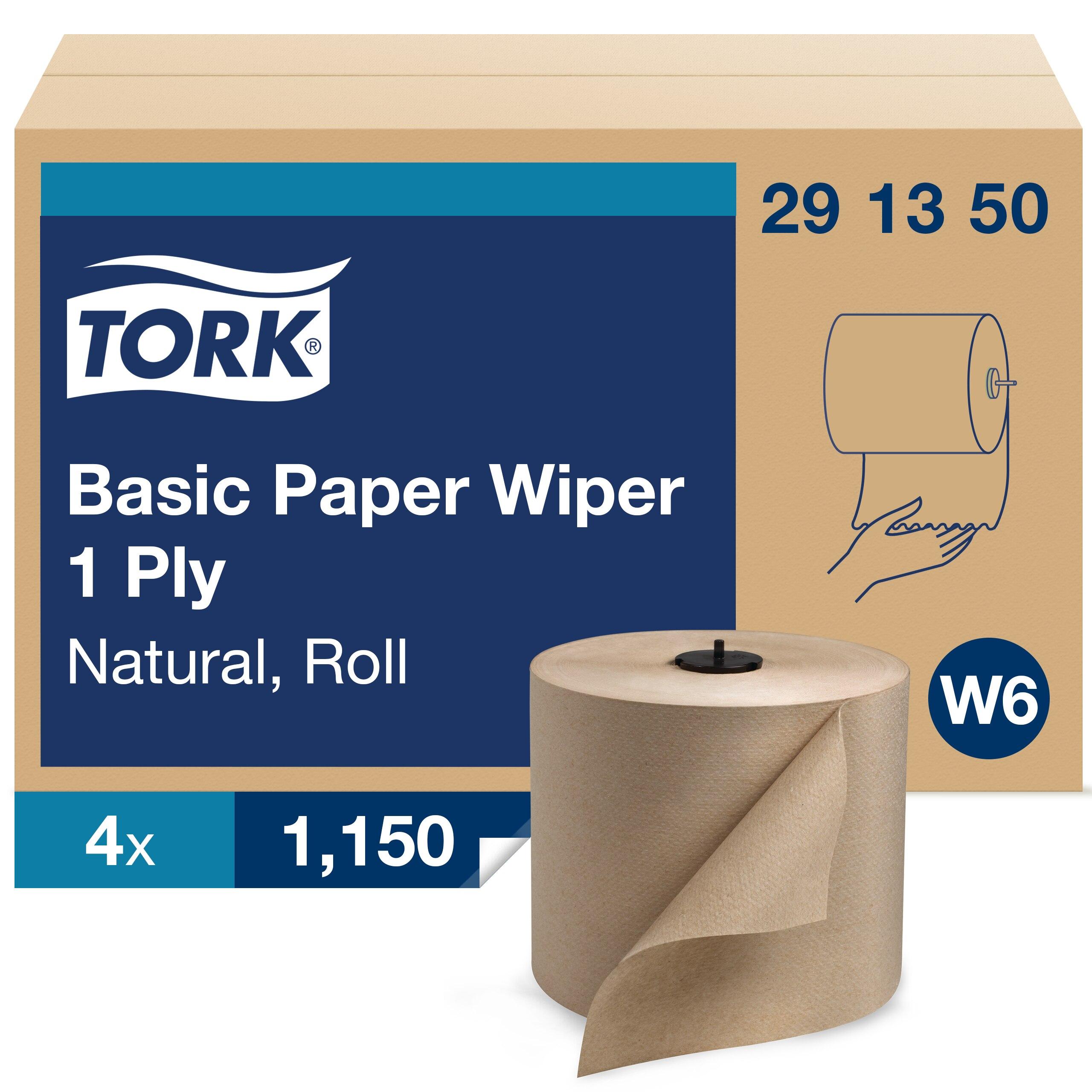 Tork Basic Roll Paper Wiper W6 7.6811IN X1150FT Kraft Refill Basic 9.055IN Roll 1.457IN Core Diameter 4 Rolls/Case