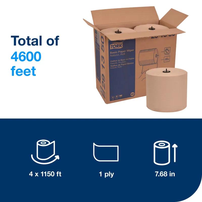 Tork Basic Roll Paper Wiper W6 7.6811IN X1150FT Kraft Refill Basic 9.055IN Roll 1.457IN Core Diameter 4 Rolls/Case