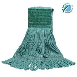 Mop Head Medium (MED) Green Synthetic Fiber Rayon Cotton 4PLY Loop End Wide Band 1/Each