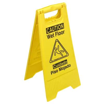Impact® Wet Floor Caution Sign Yellow Plastic English & Spanish Languages 1/Each