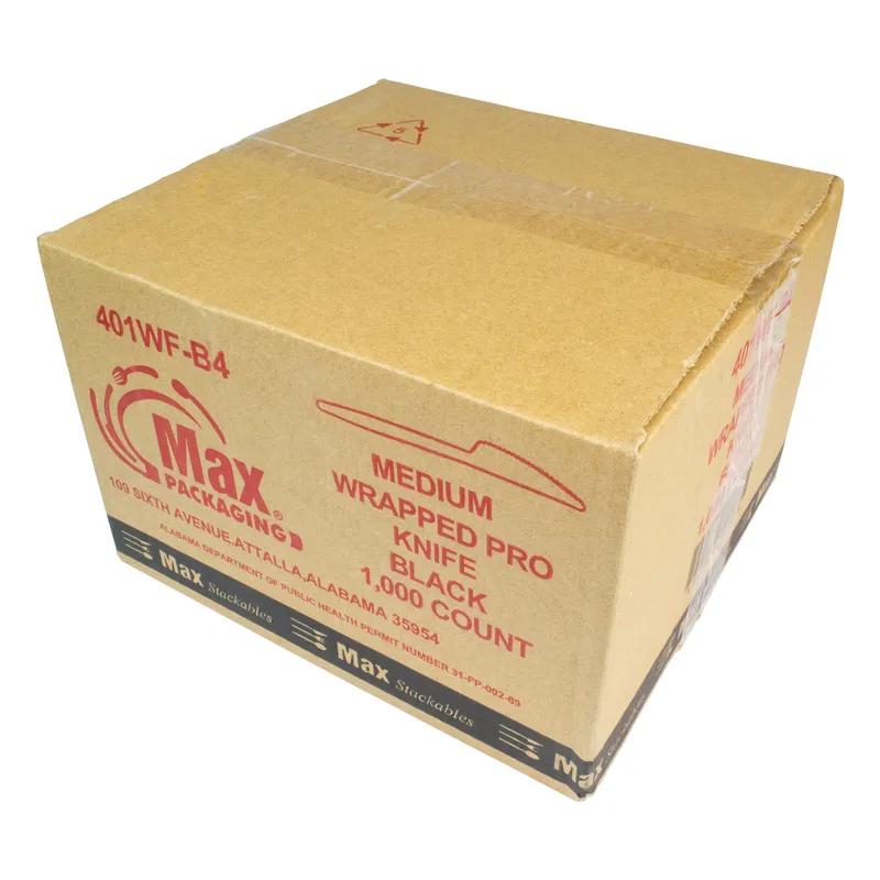 Knife PP Black Medium Weight Individually Wrapped 1000/Case