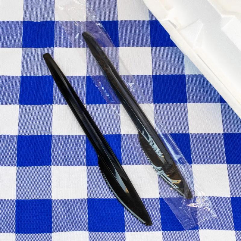 Knife PP Black Medium Weight Individually Wrapped 1000/Case