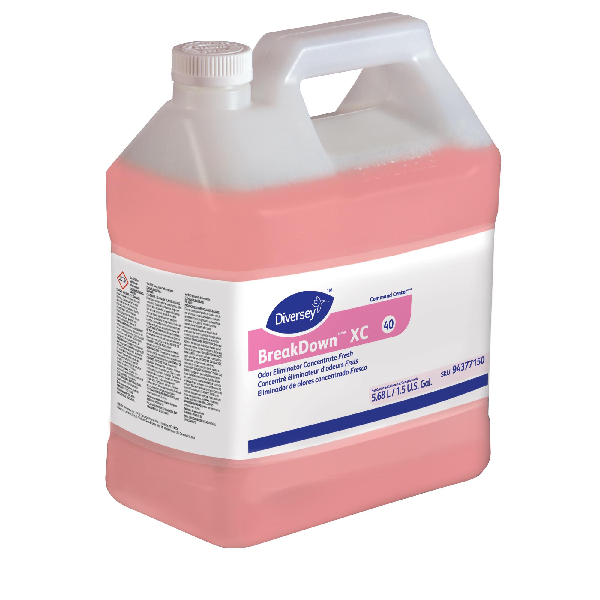 BreakDown XC Odor Eliminator Fresh Scent Red Liquid Concentrate 1.5 GAL For Command Center Dispenser 2/Case