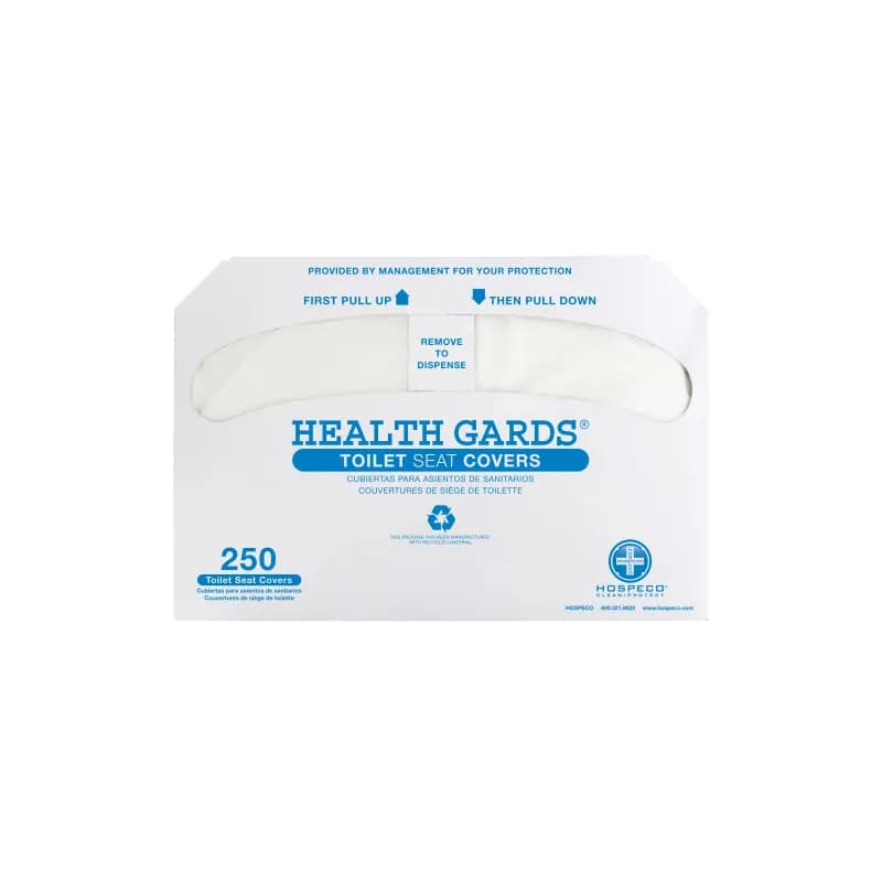 Health Gards® Toilet Seat Cover Virgin Paper White Half-Fold 2500/Case
