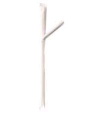 Super Jumbo Straw Flex Straw 0.249X7.63 IN Plastic White Paper Wrapped 25/Case