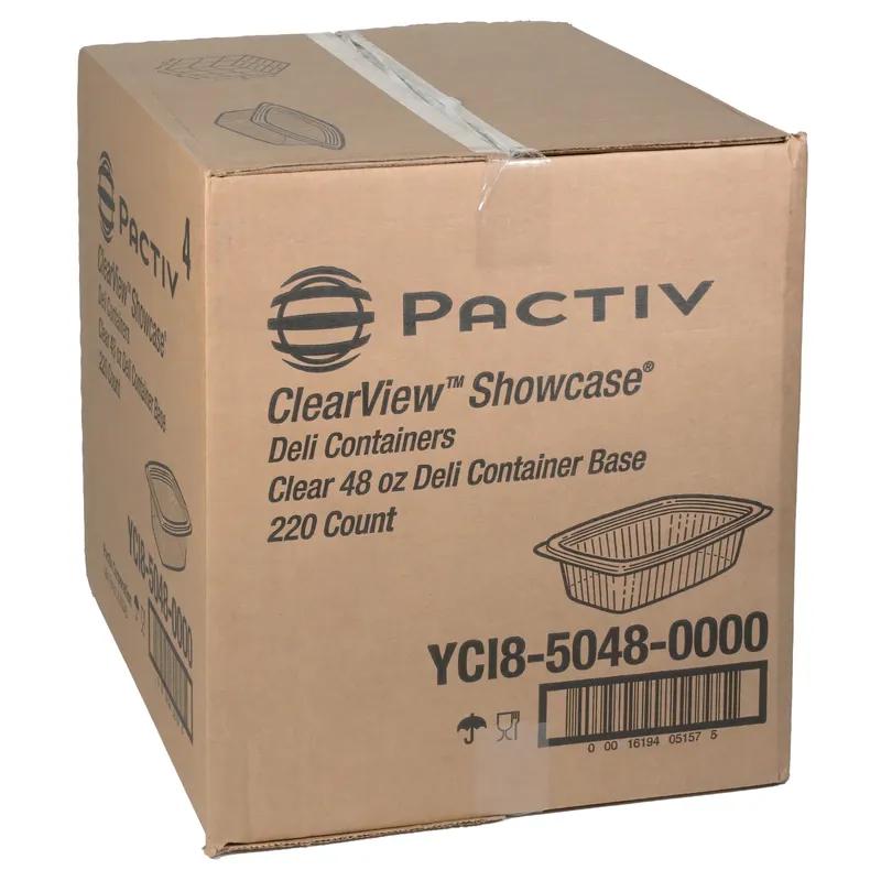 Deli Container Base 48 OZ OPS Clear Rectangle 220/Case
