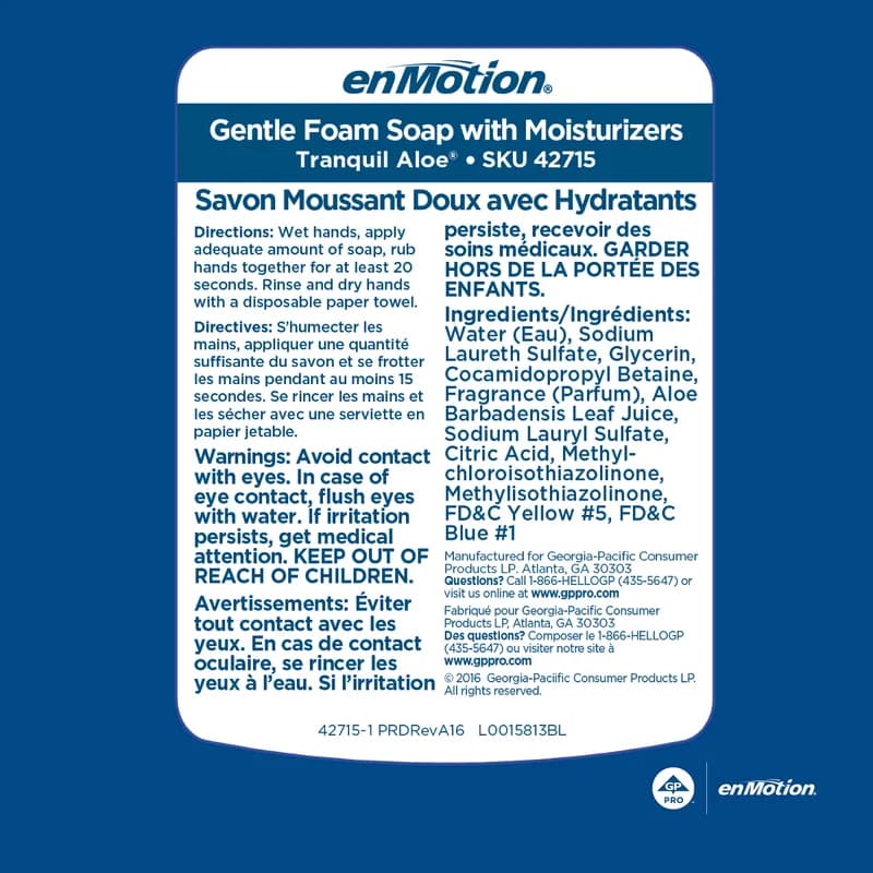 enMotion® Hand Soap Foam 1200 mL Tranquil Aloe Green Moisturizing 2/Case