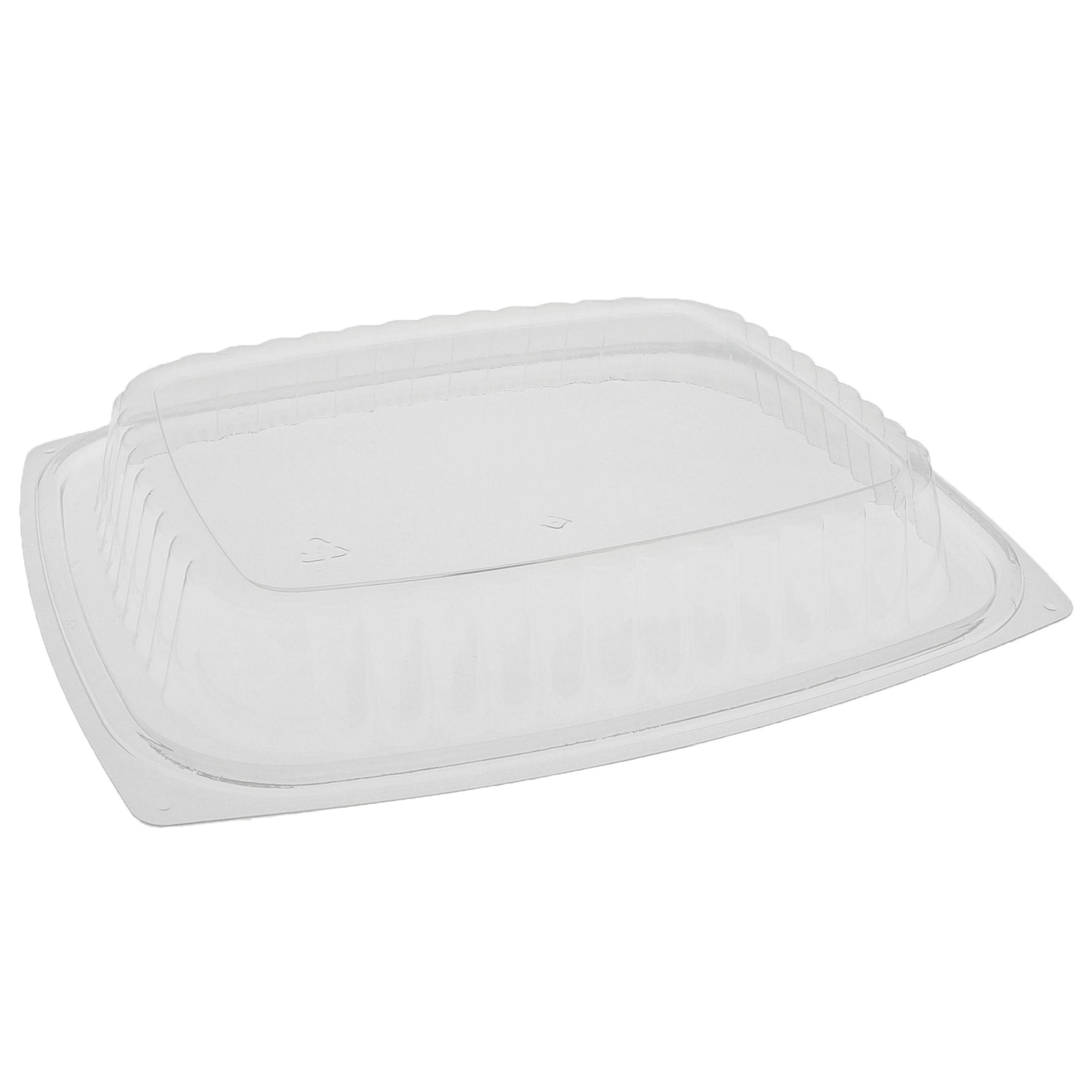 Lid Dome 7.5X6.5X1 IN 1 Compartment OPS Clear Rectangle For 24-32 OZ Deli Container 500/Case