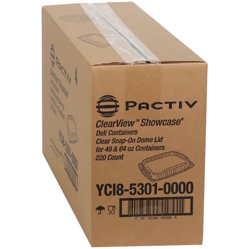 Lid 9X7.4X1 IN OPS Clear Rectangle For 24.4 OZ Container Stackable 220/Case