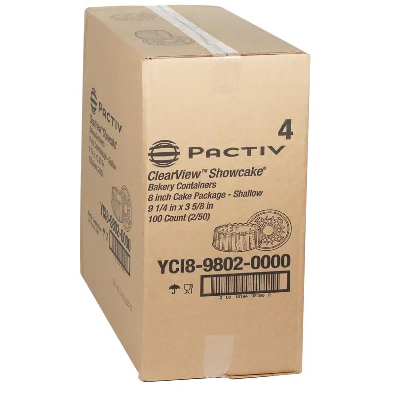 Cake Container & Lid Combo With Shallow Dome Lid 9.25X3.625 IN OPS Clear Crack Resistant Leak Resistant 100/Case