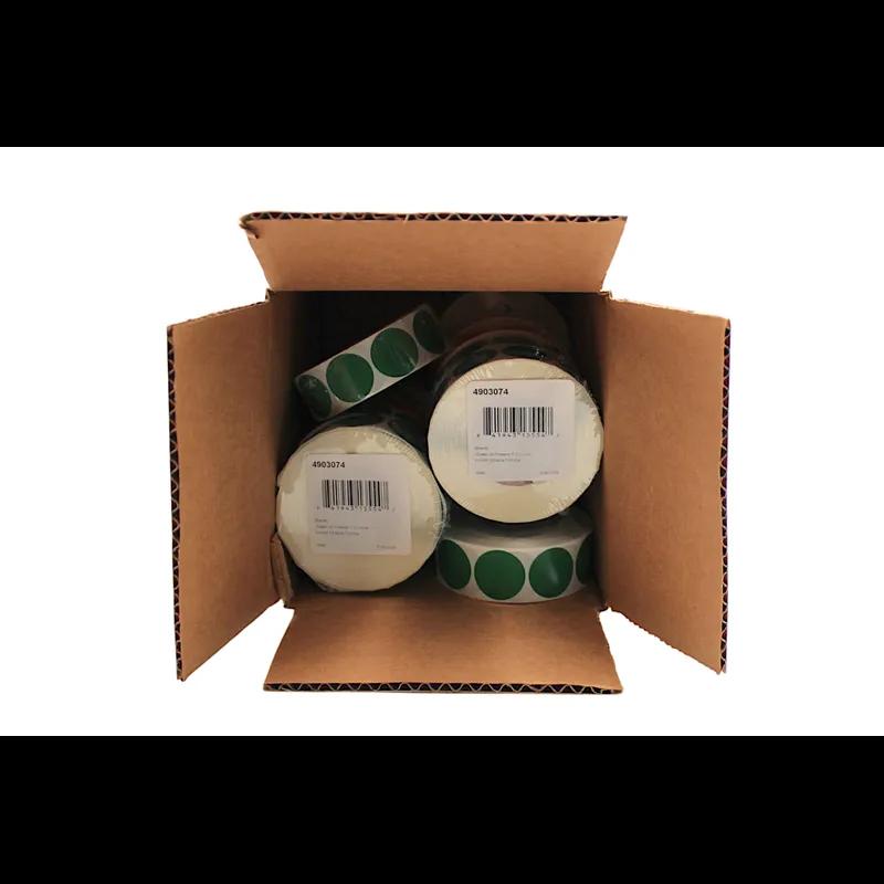 Blank Label 4 IN Green Round Permanent Temperature Indicator 1000/Roll