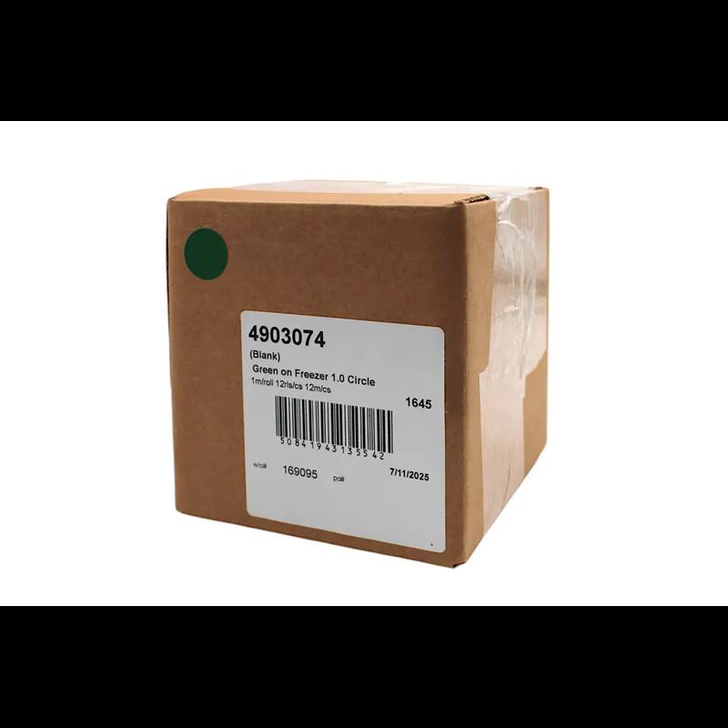 Blank Label 4 IN Green Round Permanent Temperature Indicator 1000/Roll