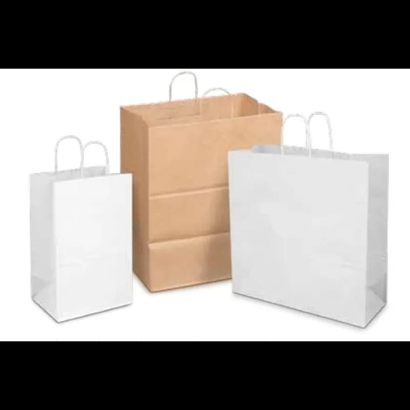 Shopper Bag 14X10X15.5 IN Virgin Paper 70# White Super Royal With Handle 200/Bundle