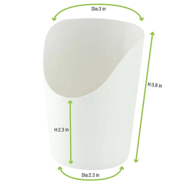 Cup & Scoop 2.36X3.9 IN Paper White Wrapped Grease Resistant 50 Count/Pack 20 Packs/Case 1000 Count/Case